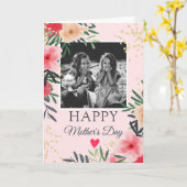 フローラ水彩金ゴールド詩photo母の日 カード (黄色い花)