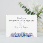 フローラ水彩青紫陽花の葬儀 サンキューカード (スタンド正面)