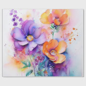 フローラ水彩風情 ラッピングペーパー (フラット)