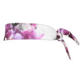 フローラ水彩 – ピンク&ホワイト抽象デザイン タイヘッドバンド (回転90)