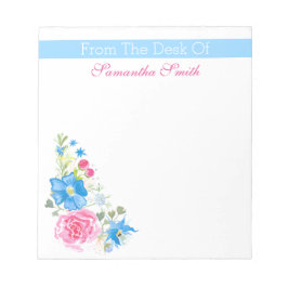 フローラ水彩 |名前のパーソナライズ ノートパッド