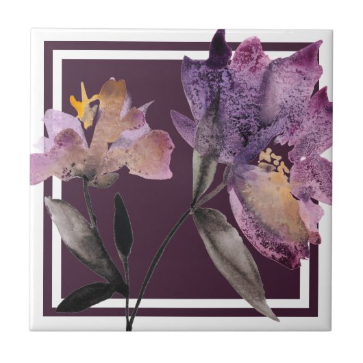 フローラ水彩III タイル (正面)