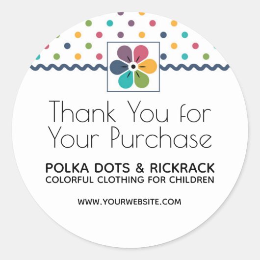 フローラ水玉模様ご購入ありがとうございます ラウンドシール (正面)