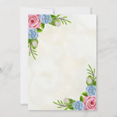 フローラ水結婚色のリハーサル招待状 招待状 (裏面)