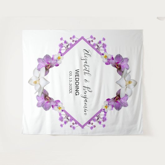 フローラ水結婚色の写真ブース背景 タペストリー (正面(横))