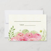 フローラ水結婚色の表座席表 招待状 (正面)