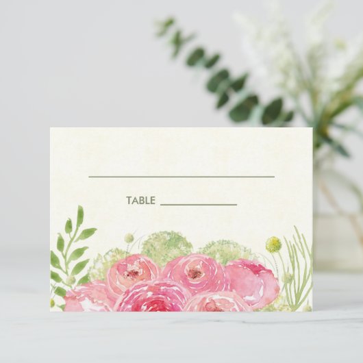 フローラ水結婚色の表座席表 招待状 (スタンド正面)