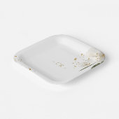 フローラ水結婚色イニシャル ペーパープレート (傾斜あり)