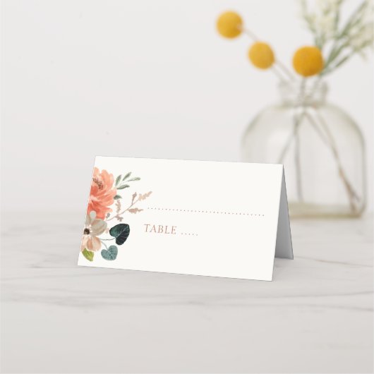 フローラ水結婚色座席表 プレイスカード (正面)