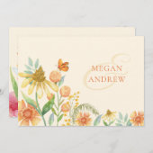 フローラ水結婚色 招待状 (正面/裏面)