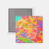 フローラ水絵を描色木かわいい素朴 マグネット (正面/裏面)