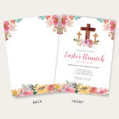 フローラ水色の宗教的なイースターブランチ卵狩り 招待状