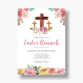 フローラ水色の宗教的なイースターブランチ卵狩り 招待状