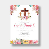 フローラ水色の宗教的なイースターブランチ卵狩り 招待状