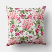 フローラ水色の花バラ牡丹の蘭 クッション (裏面)