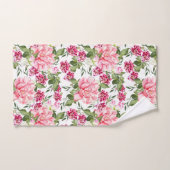 フローラ水色の花バラ牡丹の蘭 バスタオルセット (ハンドタオル)