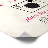 フローラ水色の花結婚のハッシュラベル記号 ポスター (角)