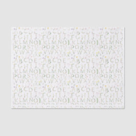 フローラ水色アルファベット 薄葉紙