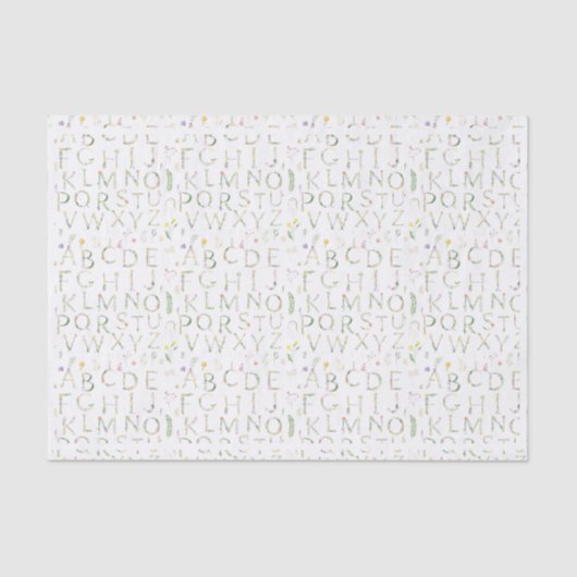 フローラ水色アルファベット 薄葉紙 (正面)