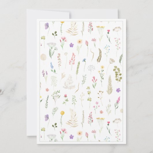 フローラ水色アルファベットABC誕生日招待状 招待状 (裏面)