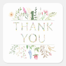 フローラ水色アルファベットABC誕生日 スクエアシール