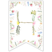 フローラ水色アルファベットABC誕生日 バンティングフラッグ (第2の旗)