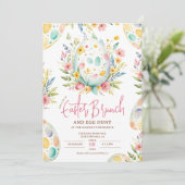フローラ水色イースターブランチと卵狩り 招待状 (スタンド正面)