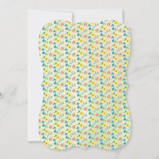 フローラ水色エレガントブライダルシャワー茶パーティー 招待状 (裏面)