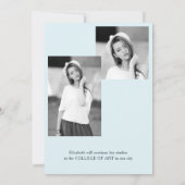 フローラ水色エレガント写真卒業 案内状 (裏面)