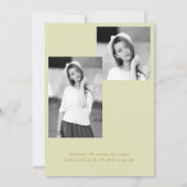 フローラ水色エレガント写真卒業 案内状 (裏面)