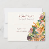 フローラ水色エンクロージャカード 出欠カード (正面)