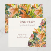 フローラ水色エンクロージャカード 出欠カード (正面/裏面)