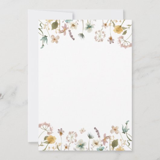 フローラ水色ガールベビーシャワー 招待状 (裏面)