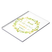 フローラ水色クリスチャン聖書聖句 ノートブック (左側)