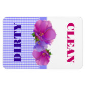 フローラ水色クリーンまたはダーティ食洗機 マグネット (横)