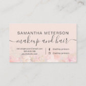 フローラ水色グラデーション赤面化粧ヘア 名刺 (裏面)