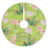 フローラ水色サボリパーソナライズされたス ブラッシュドポリエステルツリースカート (正面)