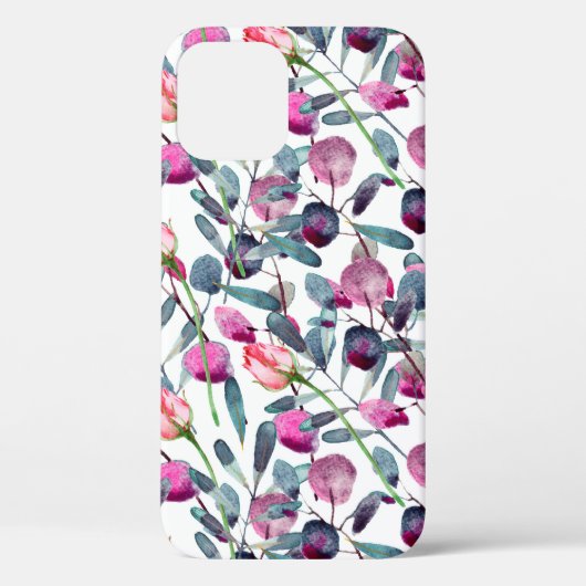 フローラ水色シームレスパターン野菜ハーブと Case-Mate iPhoneケース (裏面)