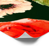 フローラ水色シームレスパターン。白ケシ ポスター (角)