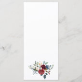 フローラ水色スクリプトウェディングレセプション メニュー (裏面)