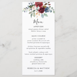 フローラ水色スクリプトウェディングレセプション メニュー