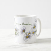 フローラ水色デイジー私は愛おばあちゃんギフト コーヒーマグカップ (正面右)