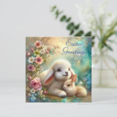 フローラ水色バニーとラムクリスチャン復活祭 シーズンカード (スタンド正面)