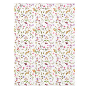 フローラ水色パターン:ピンク、紫、緑 テーブルクロス
