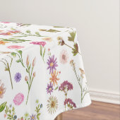 フローラ水色パターン：ピンク、紫、緑 テーブルクロス (インサイチュ)