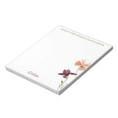 フローラ水色パーソナライズされたシンプル祈りの言葉 ノートパッド (回転)