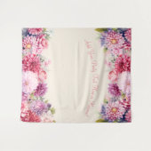 フローラ水色パーティー写真の背景 タペストリー (正面(横))