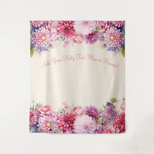 フローラ水色パーティー写真の背景 タペストリー (正面)