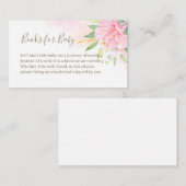 フローラ水色ピンク赤ちゃんシャワーブックリクエスト エンクロージャーカード (正面/裏面)