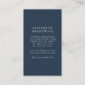 フローラ水色ブルゴーニュ海軍ブルーモノグラム 名刺 (裏面)